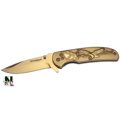 BOKER MAGNUM - COUTEAU PLIANT - GOLD COMMEMO. SECESSION - LAME 89 MM - 01SC066