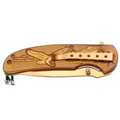 BOKER MAGNUM - COUTEAU PLIANT - GOLD COMMEMO. SECESSION - LAME 89 MM - 01SC066*