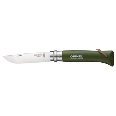 OPINEL - COUTEAU PLIANT - BAROUDEUR N°08 - INOX - KAKI - LANIERE CUIR - VIROBLOC