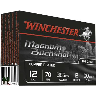 WINCHESTER - MUNITION - CAT C - 12 - MAG. BUCKSHOT - C. PLATED - CHBS12P12M - X5