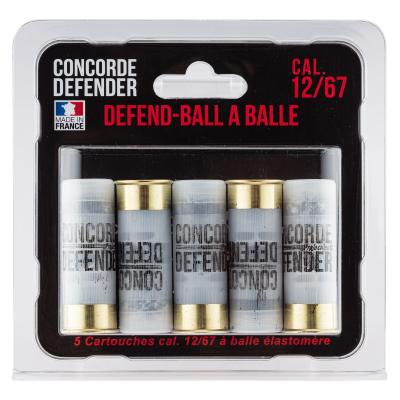 CONCORDE DEFENDER - MUNITION - CAT C - BALLE ELASTOMER - CAL 12/67 - MD0414 - X5