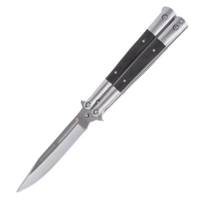 BOKER MAGNUM - COUTEAU PAPILLON - BALISONG - MANCHE BOIS - LAME 103MM - 06EX400